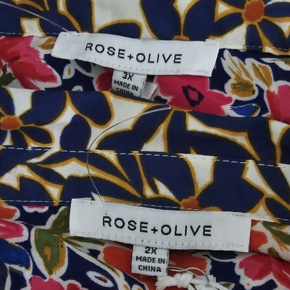 Rose & Olive Mixed Print Floral Leopard Button Down Shirt Patchwork Multicolor - Picture 11 of 11